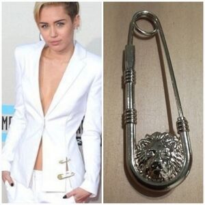 Versace Versus Lion Gold Safety Pin Brooch